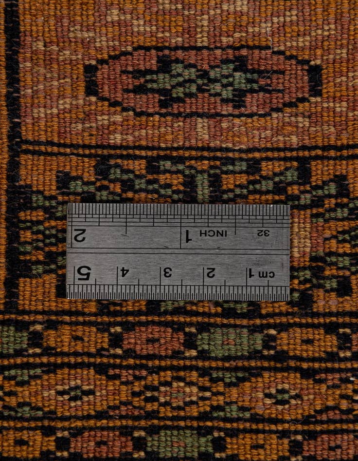 Detail image of  4' 6 x 6' 2  Hand Knotted Bokhara Wool Rug