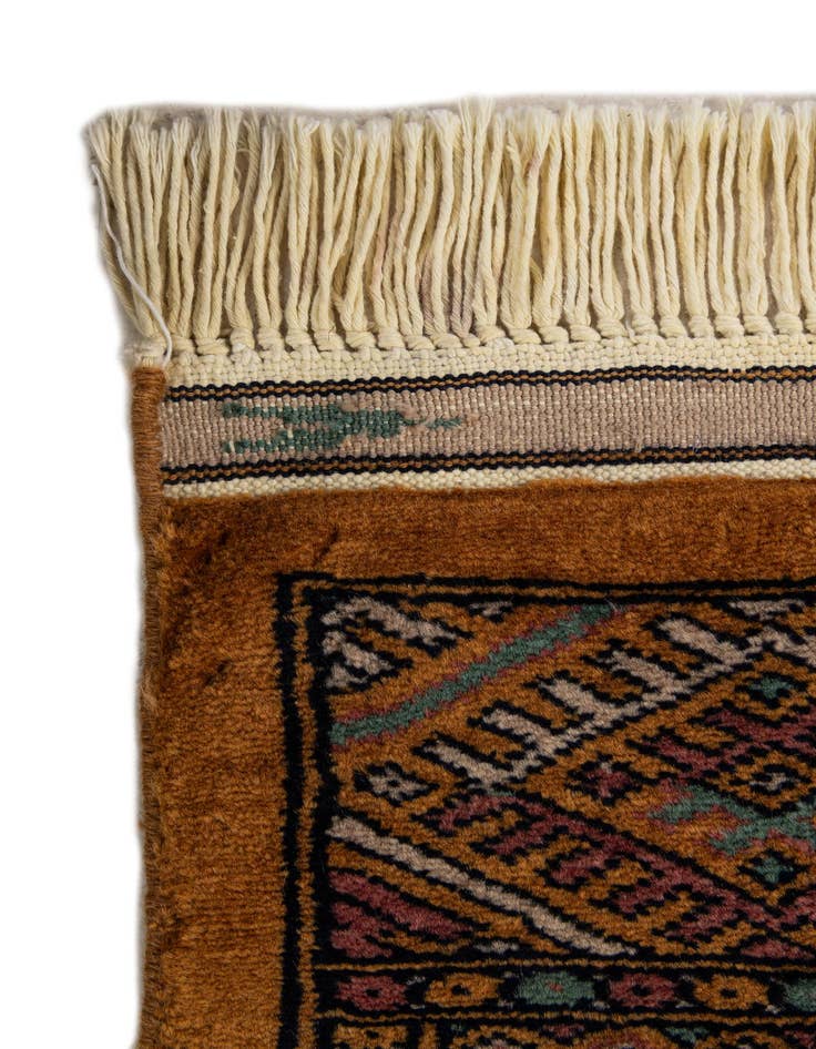 Detail image of  4' 6 x 6' 2  Hand Knotted Bokhara Wool Rug