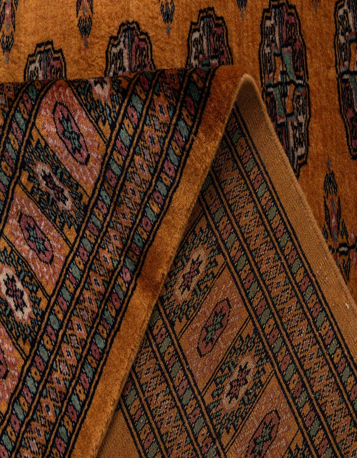 Detail image of  4' 6 x 6' 2  Hand Knotted Bokhara Wool Rug