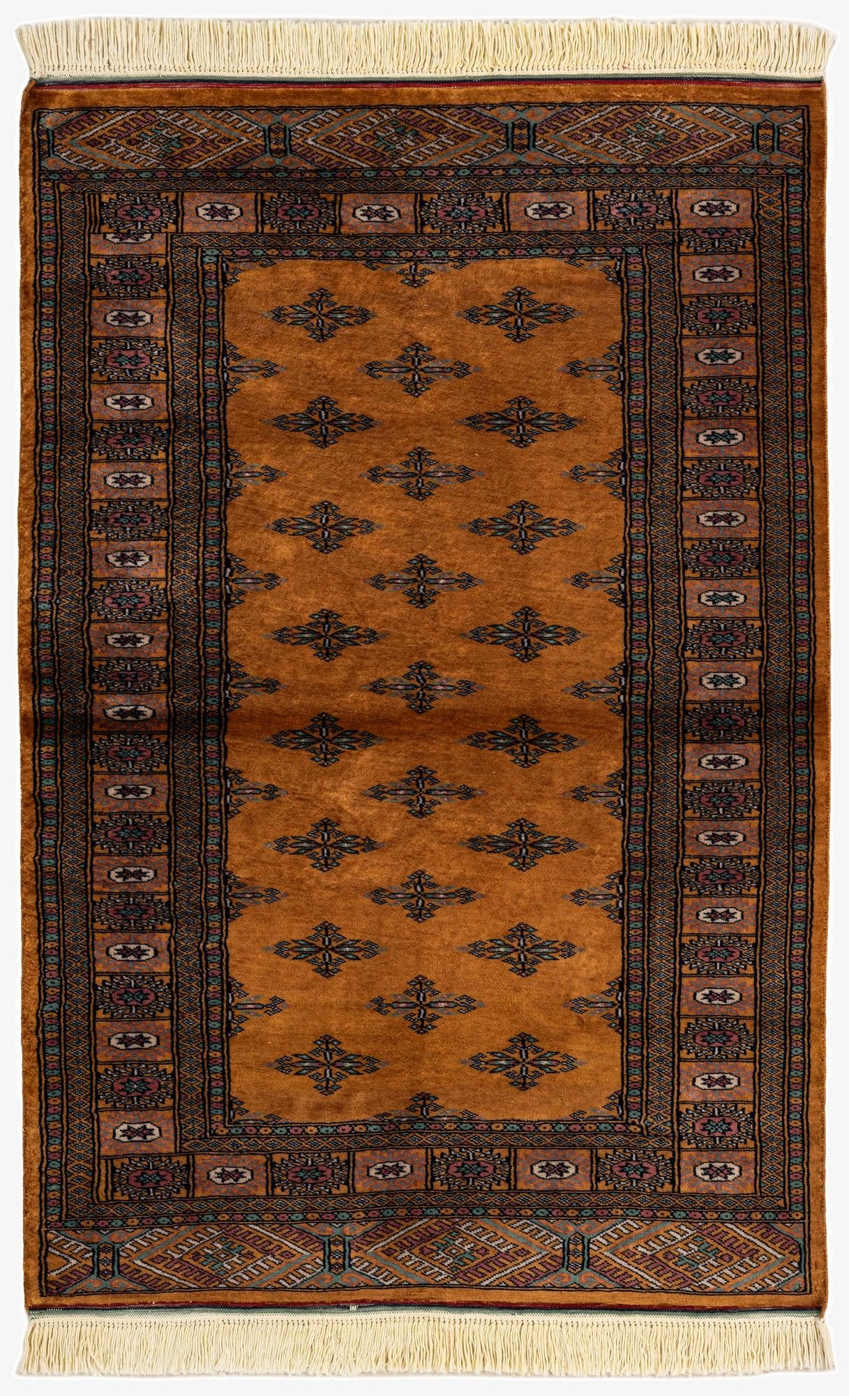  3' 2 x 4' 11  Hand Knotted Bokhara Oriental Wool Rug
