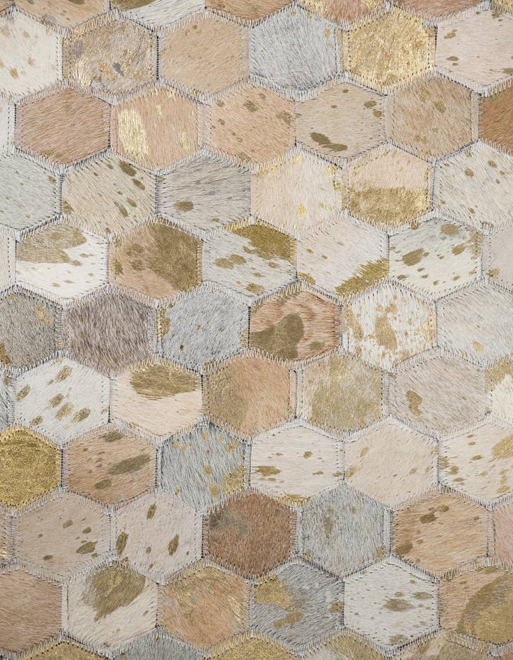 Detail image of  5' 2 x 8' Cowhide Leather Rug