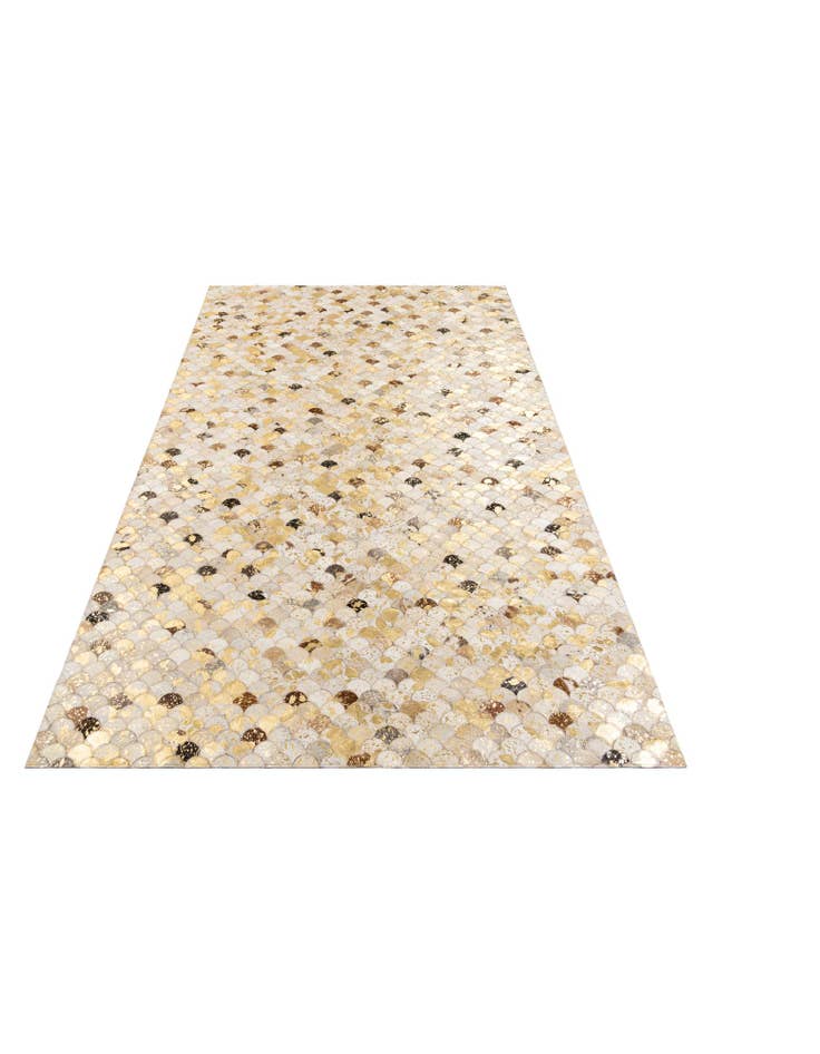 Detail image of  4' 10 x 8' Cowhide Leather Rug