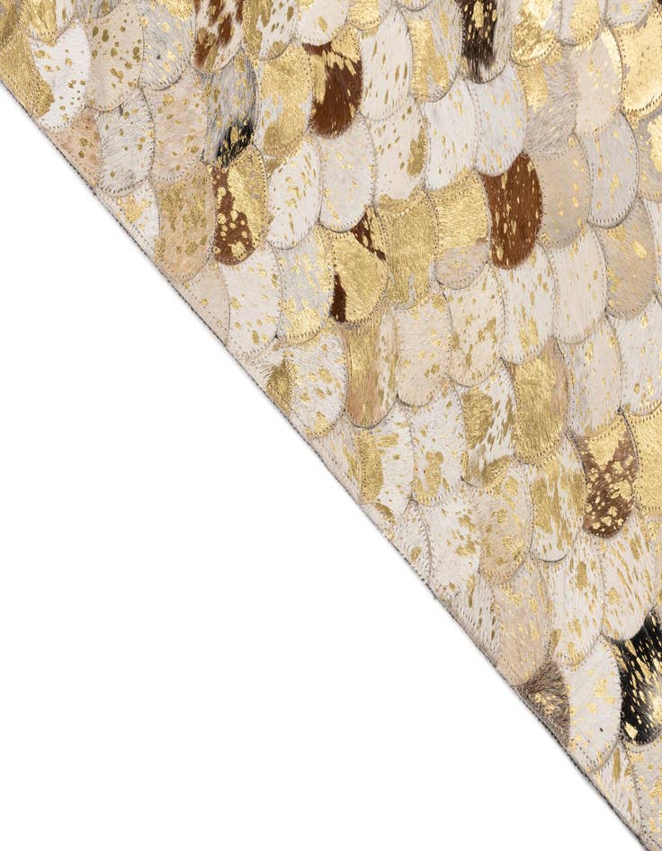 Detail image of  4' 10 x 8' Cowhide Leather Rug