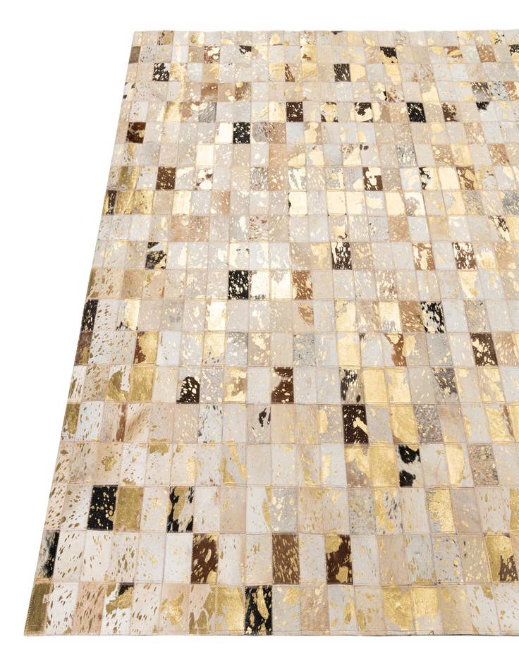 Detail image of  4' 10 x 8' Cowhide Leather Rug