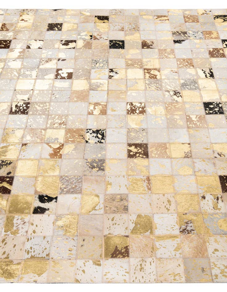 Detail image of  4' 10 x 8' Cowhide Leather Rug