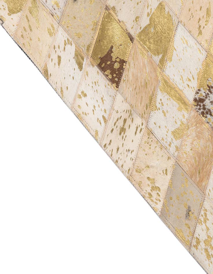 Detail image of  4' 10 x 8' Cowhide Leather Rug