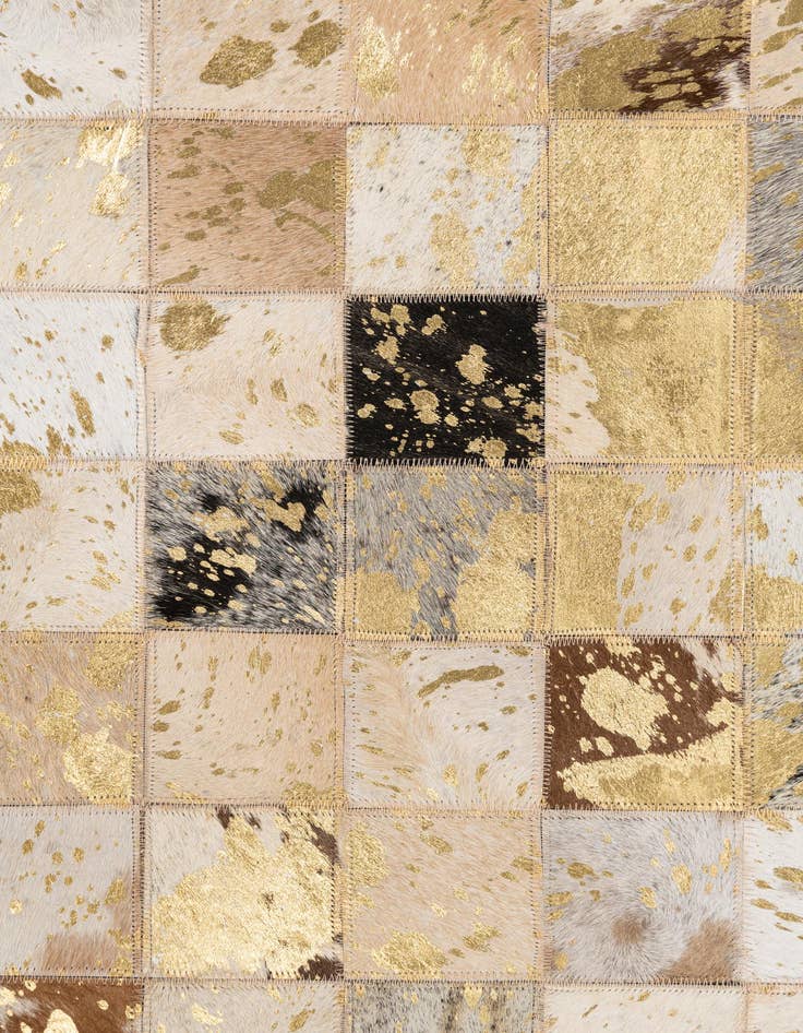 Detail image of  4' 10 x 8' Cowhide Leather Rug