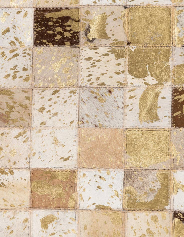 Detail image of  4' 10 x 8' Cowhide Leather Rug