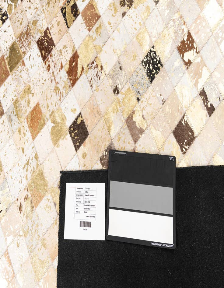 Detail image of  5' x 8' 1 Cowhide Leather Rug