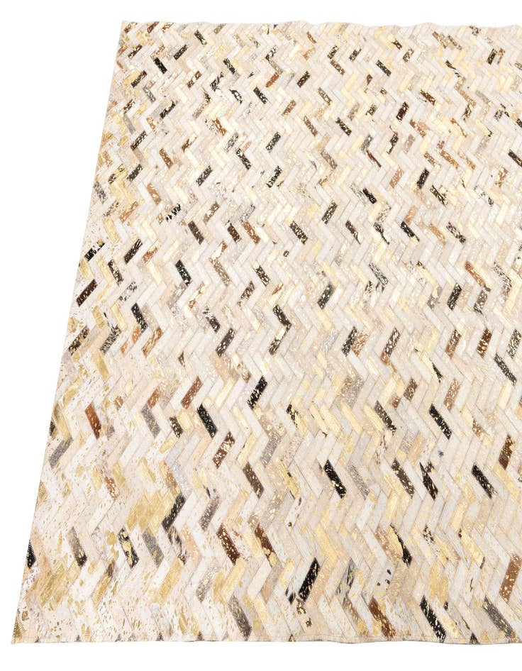 Detail image of  4' 10 x 7' 10 Cowhide Leather Rug