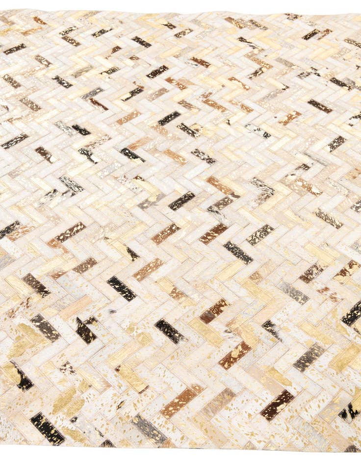 Detail image of  4' 10 x 7' 10 Cowhide Leather Rug