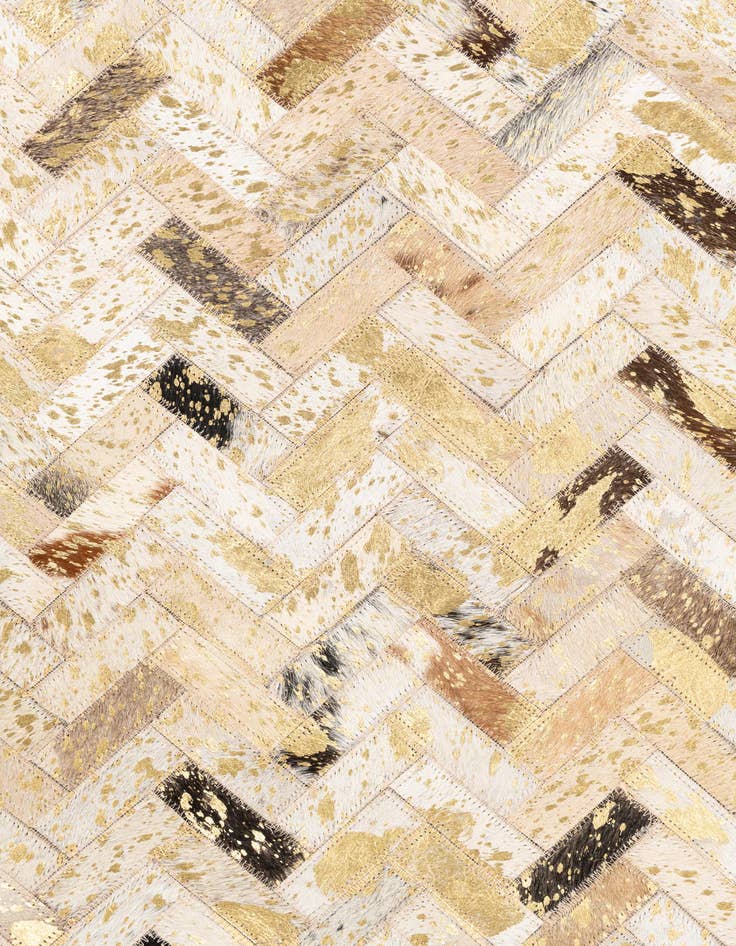 Detail image of  4' 10 x 7' 10 Cowhide Leather Rug