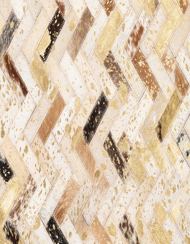 Detail image of  4' 10 x 7' 10 Cowhide Leather Rug