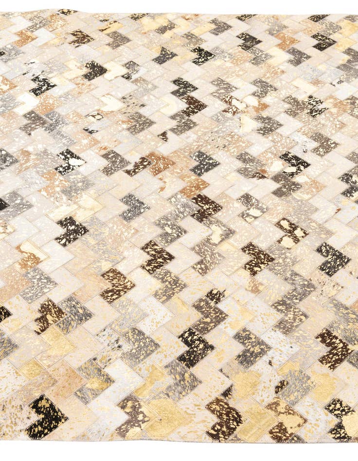 Detail image of  4' 10 x 8' Cowhide Leather Rug