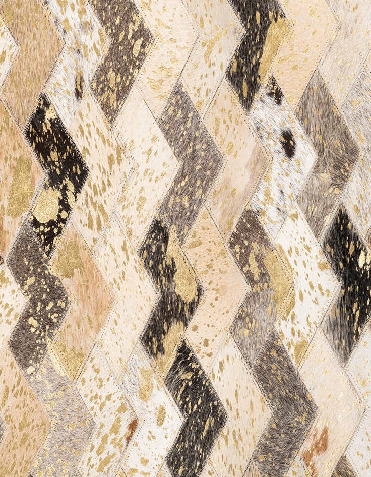 Detail image of  4' 10 x 8' Cowhide Leather Rug