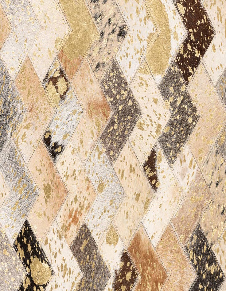 Detail image of  4' 10 x 8' Cowhide Leather Rug