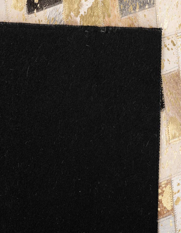 Detail image of  4' 10 x 8' Cowhide Leather Rug