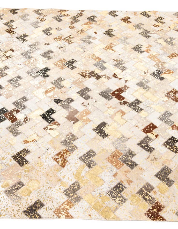 Detail image of  5' x 7' 10 Cowhide Leather Rug