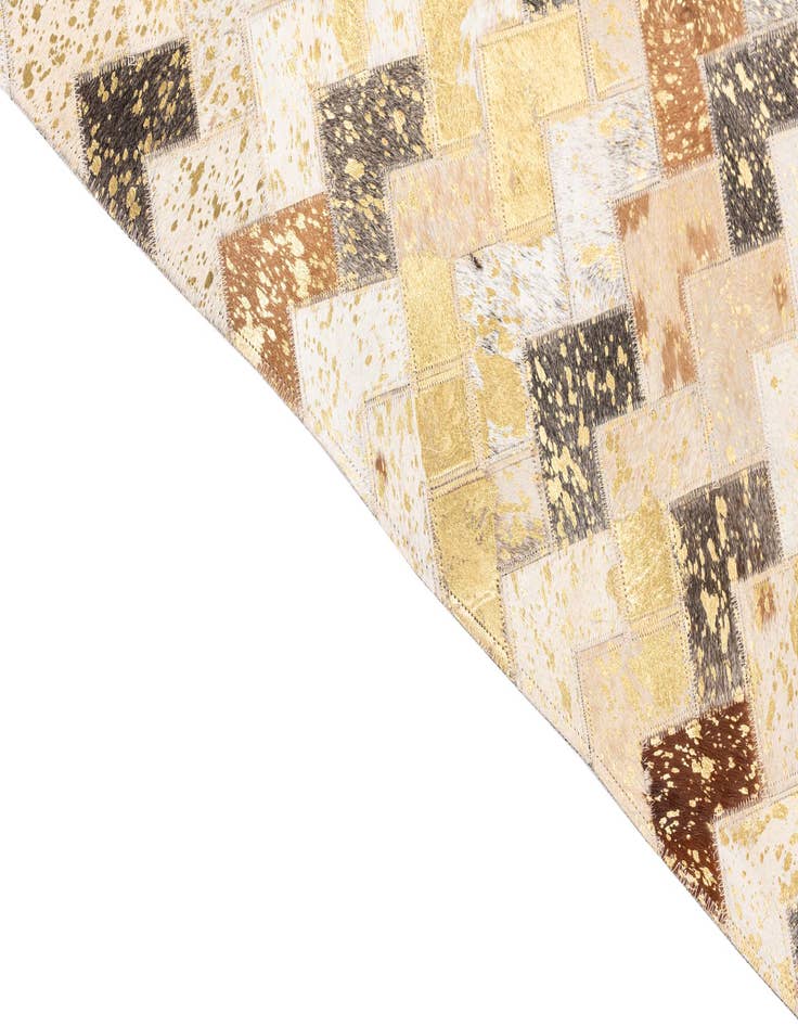 Detail image of  5' x 7' 10 Cowhide Leather Rug