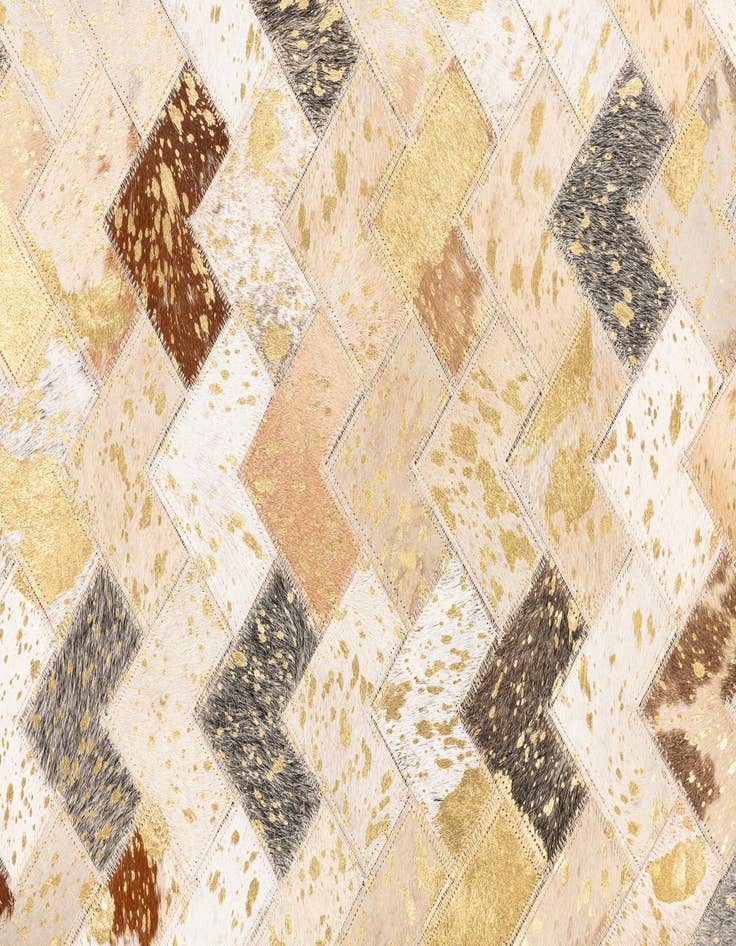 Detail image of  5' x 7' 10 Cowhide Leather Rug