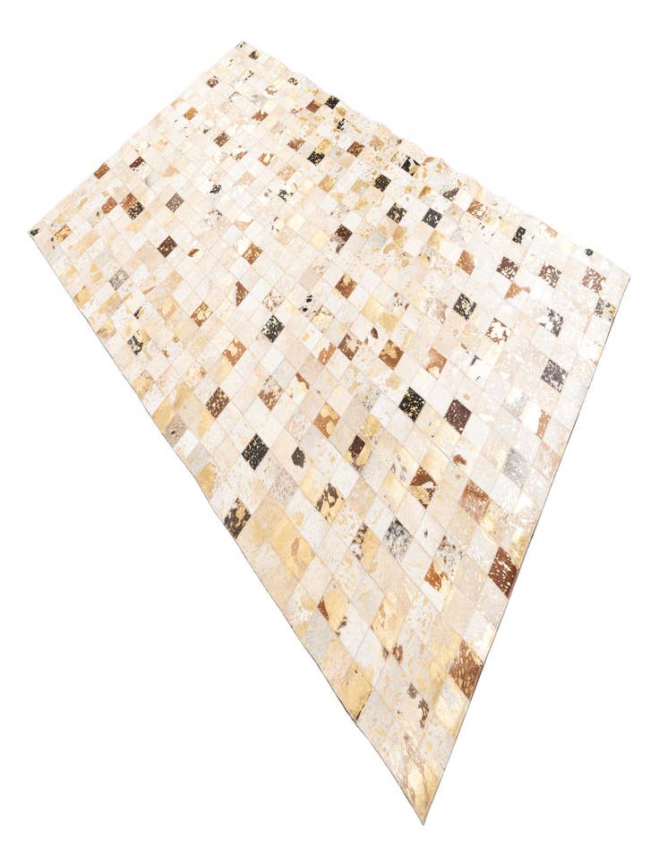 Detail image of  4' 10 x 8' Cowhide Leather Rug