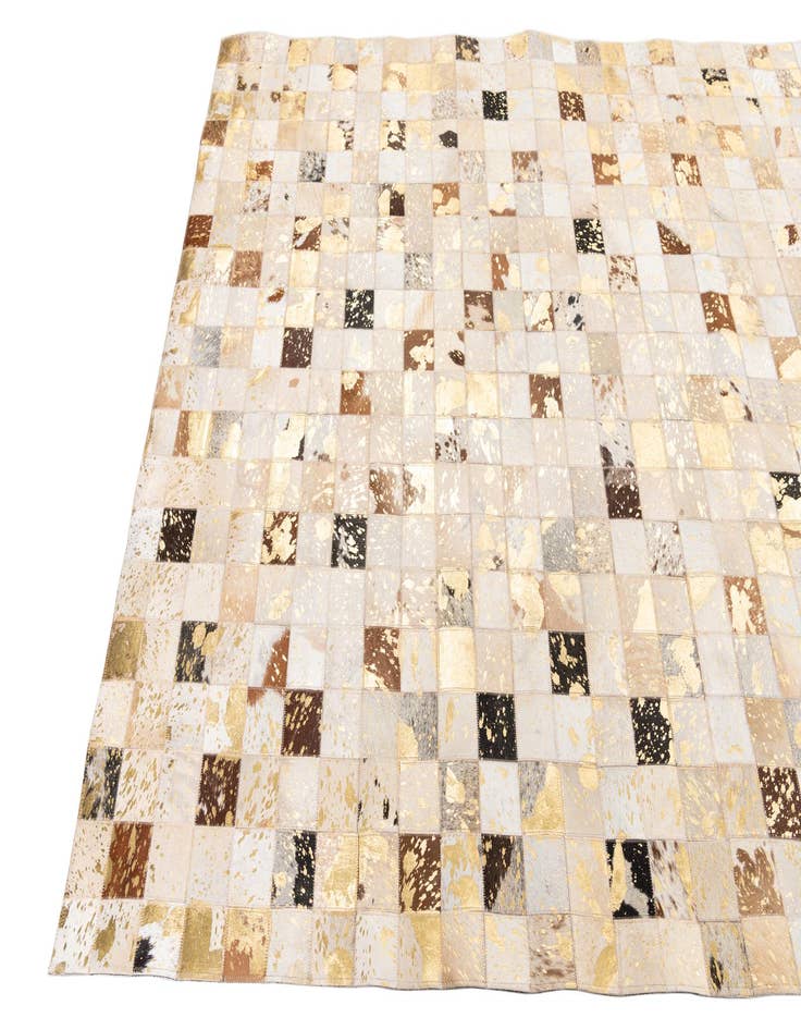 Detail image of  4' 10 x 8' Cowhide Leather Rug