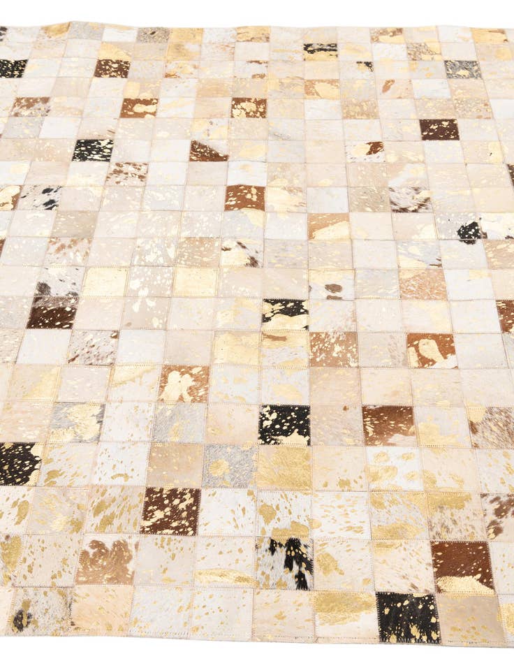 Detail image of  4' 10 x 8' Cowhide Leather Rug