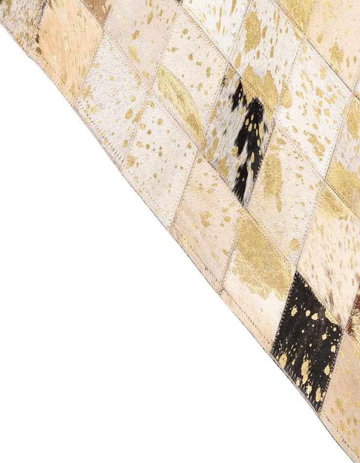 Detail image of  4' 10 x 8' Cowhide Leather Rug