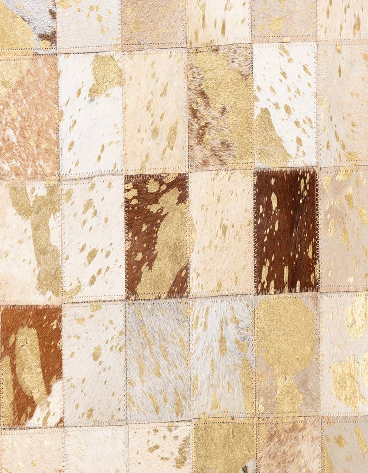 Detail image of  4' 10 x 8' Cowhide Leather Rug