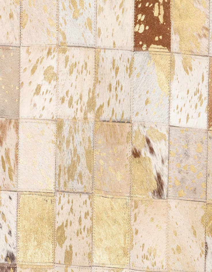 Detail image of  4' 10 x 8' Cowhide Leather Rug