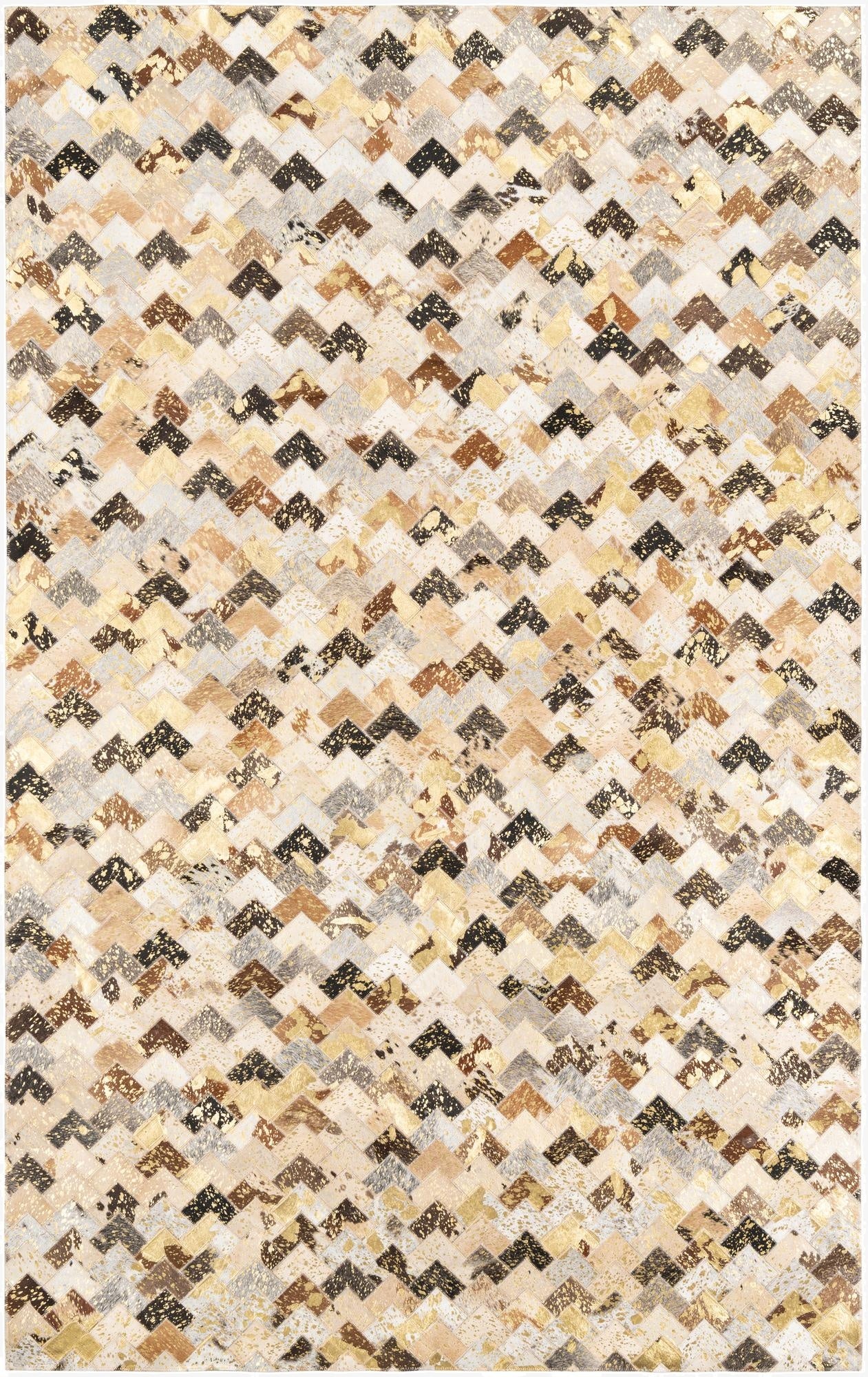  5' x 8' Cowhide Leather Rug