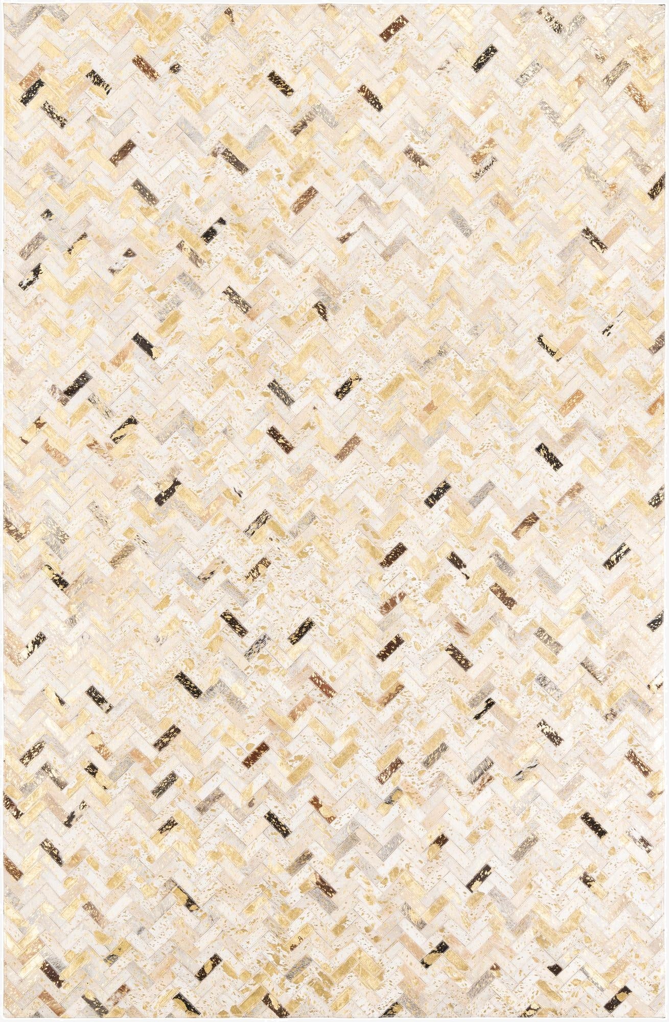  5' x 7' 10 Cowhide Leather Rug