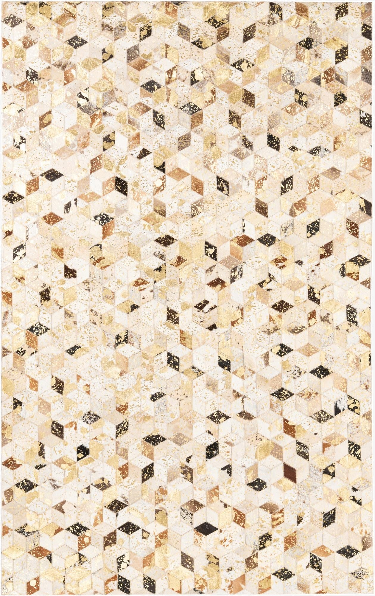  5' x 7' 10 Cowhide Leather Rug
