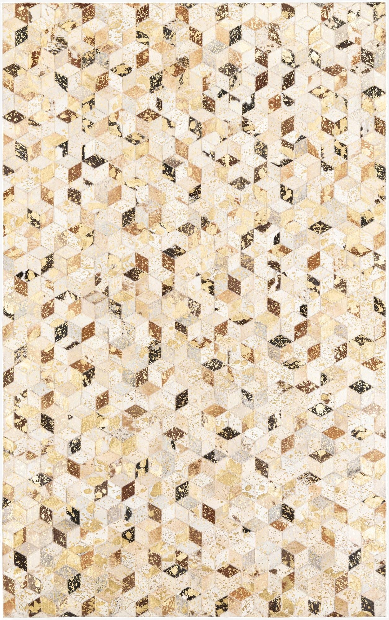  5' x 7' 10 Cowhide Leather Rug