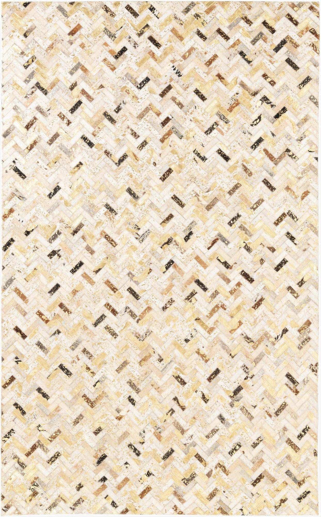  4' 10 x 7' 10 Cowhide Leather Rug