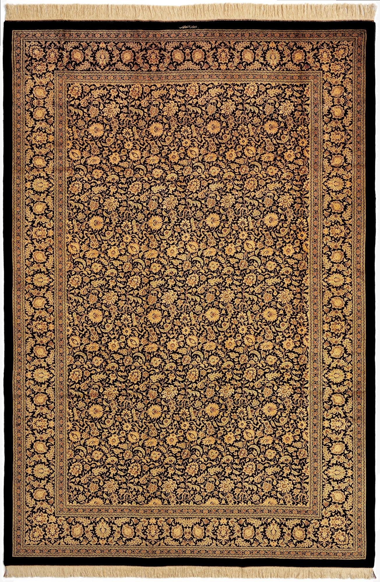  6' 7 x 9' 9 Ghom Silk Rug