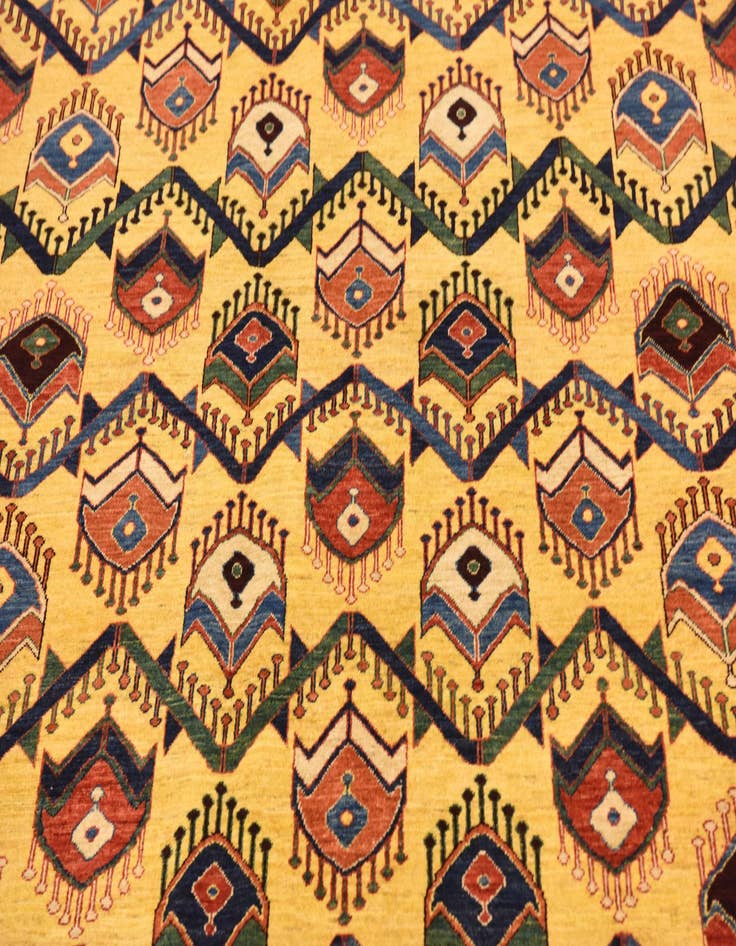 Detail image of 6' 1 x 8' 2 Hand Knotted Ikat Oriental Rug