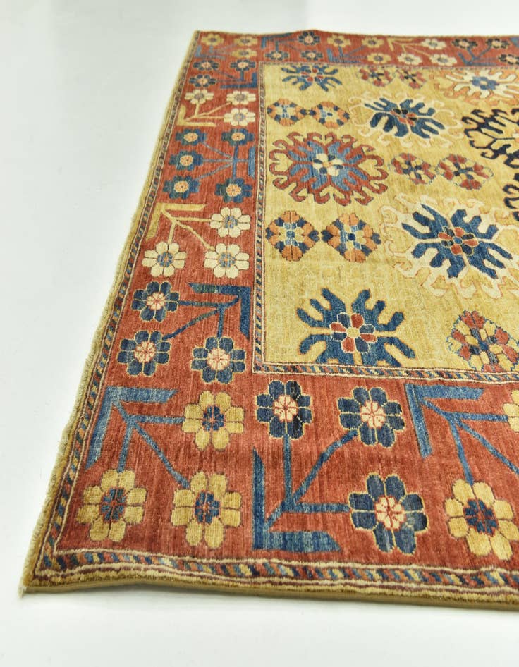 Detail image of  6' 8 x 10'  Hand Knotted Kazak Wool Rug