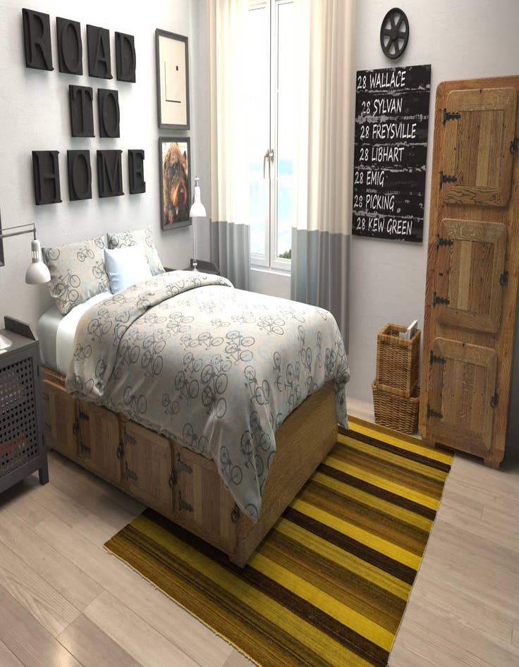 Detail image of  5' 3 x 6' 9  Hand Woven Kilim Afghan Wool Rug