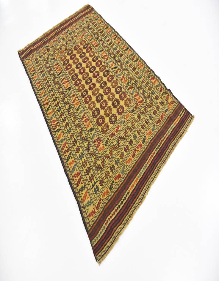 Detail image of  3' 10 x 6' 4  Hand Woven Kilim Afghan Wool Rug