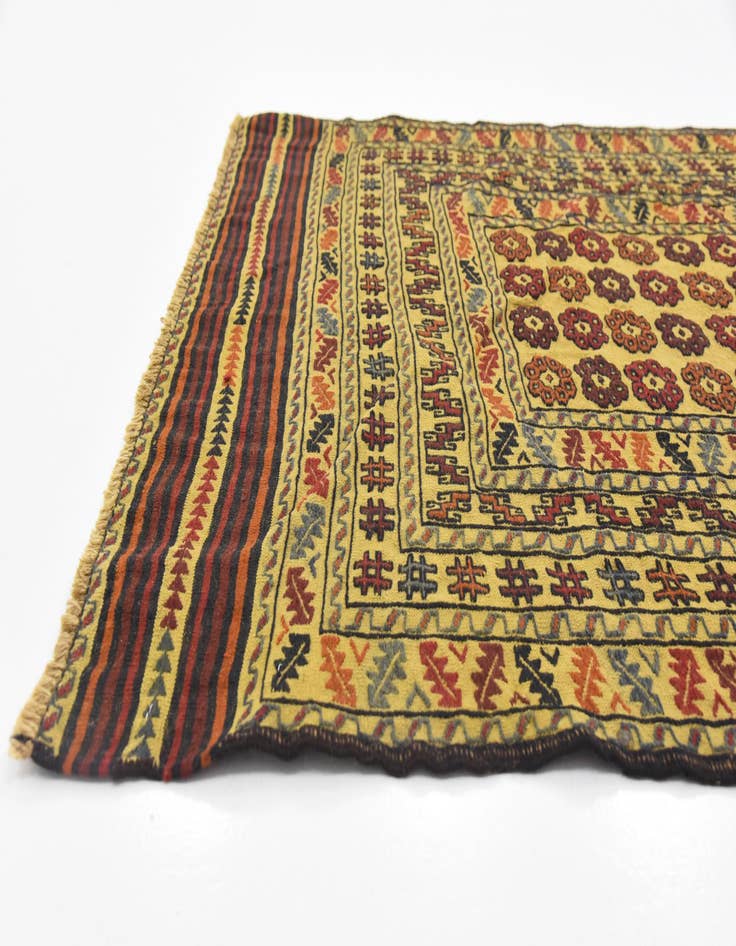 Detail image of  3' 10 x 6' 4  Hand Woven Kilim Afghan Wool Rug