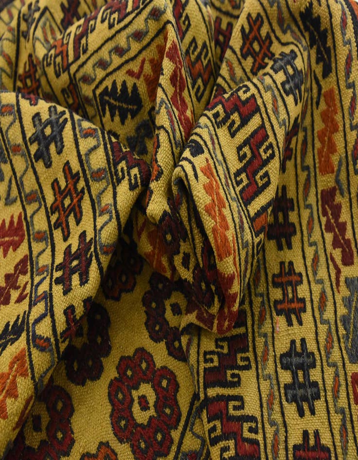 Detail image of  3' 10 x 6' 4  Hand Woven Kilim Afghan Wool Rug