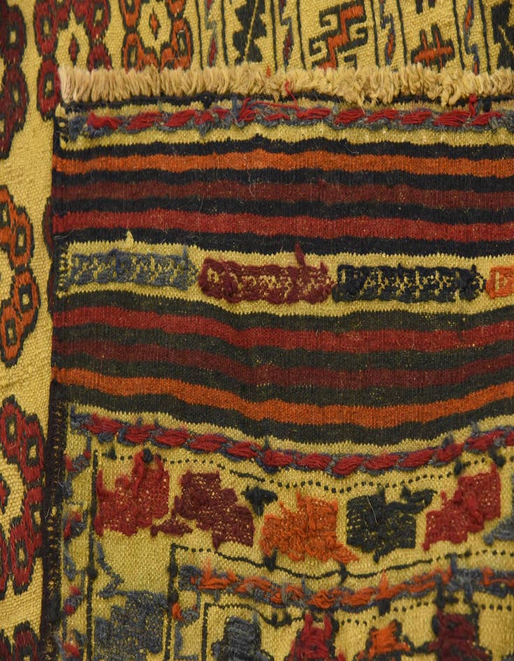Detail image of  3' 10 x 6' 4  Hand Woven Kilim Afghan Wool Rug
