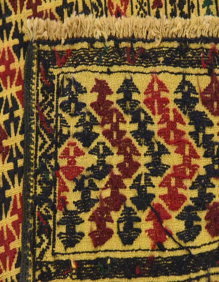 Detail image of  3' 10 x 6' 2  Hand Woven Kilim Afghan Wool Rug