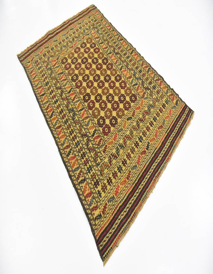 Detail image of  4' 3 x 6' 2  Hand Woven Kilim Afghan Wool Rug