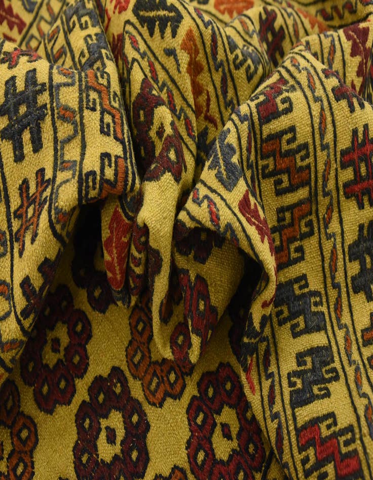 Detail image of  4' 3 x 6' 2  Hand Woven Kilim Afghan Wool Rug