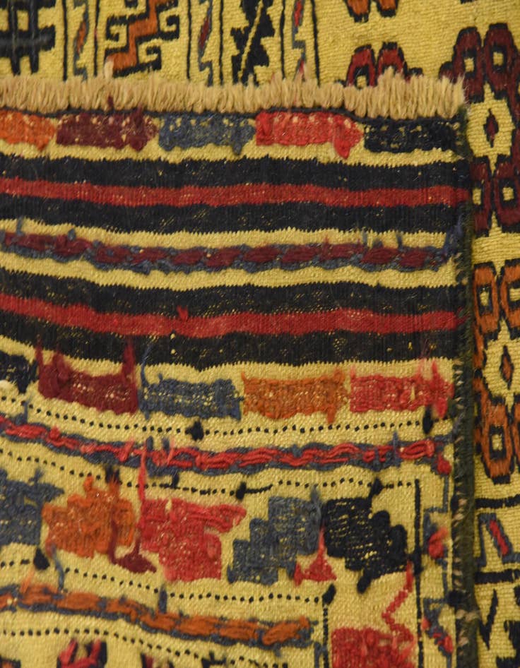 Detail image of  4' 3 x 6' 2  Hand Woven Kilim Afghan Wool Rug