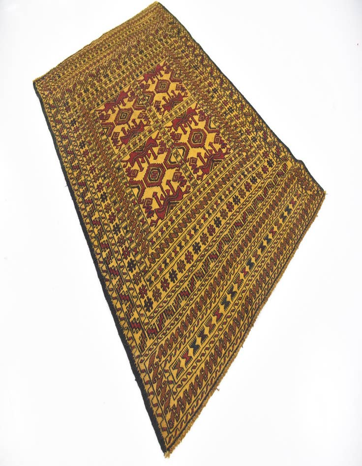 Detail image of  4' x 6'  Hand Woven Kilim Afghan Wool Rug