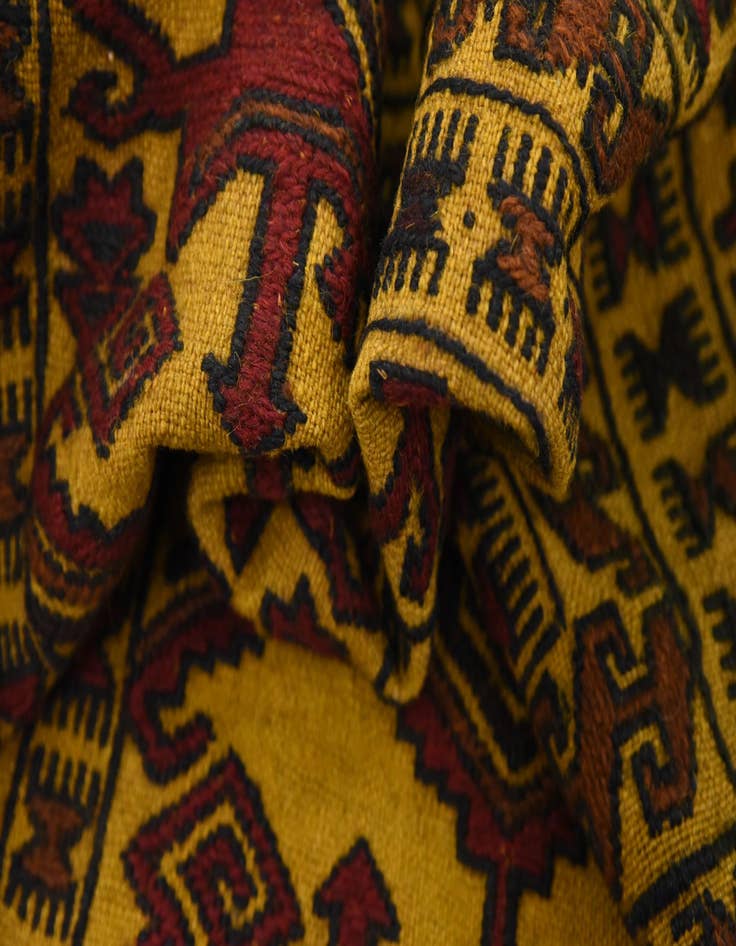 Detail image of  4' x 6'  Hand Woven Kilim Afghan Wool Rug