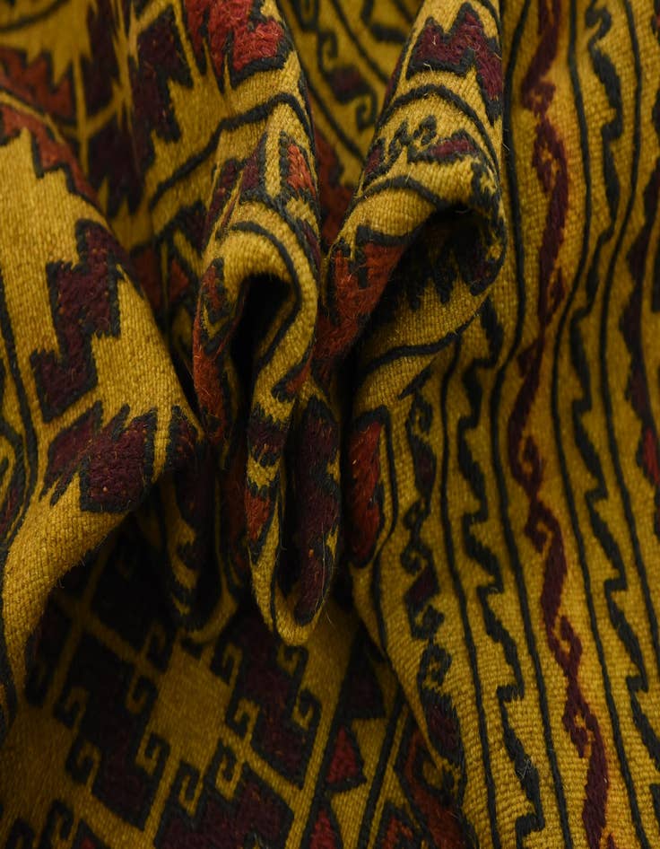 Detail image of  4' x 6' 3  Hand Woven Kilim Afghan Wool Rug